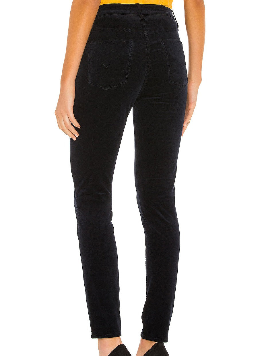 Hudson Barbara High Waist Ankle Skinny in Black Velvet
