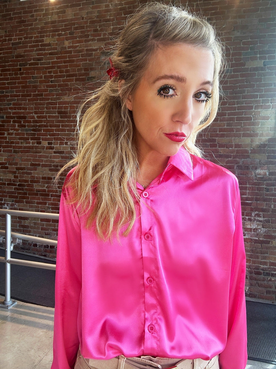 Sincerely Chic Satin Blouse