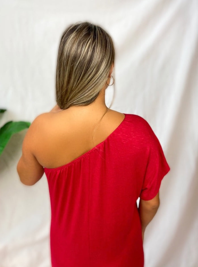 Make A Toast One Shoulder Maxi Dress