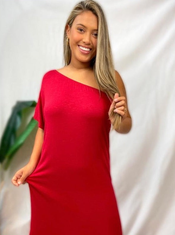 Make A Toast One Shoulder Maxi Dress