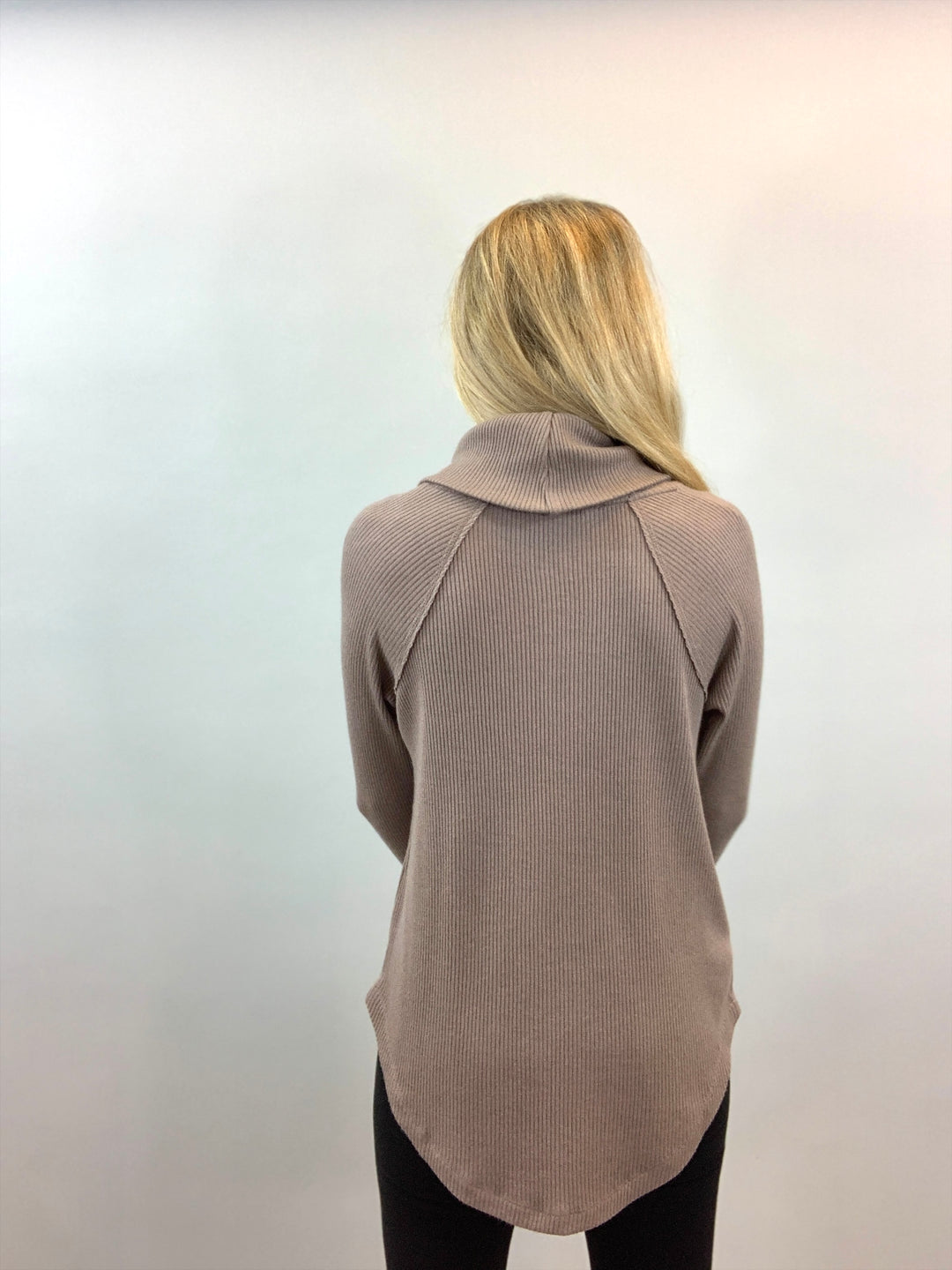 Charlie B All Yours Ribbed Cowl Neck Long Sleeve