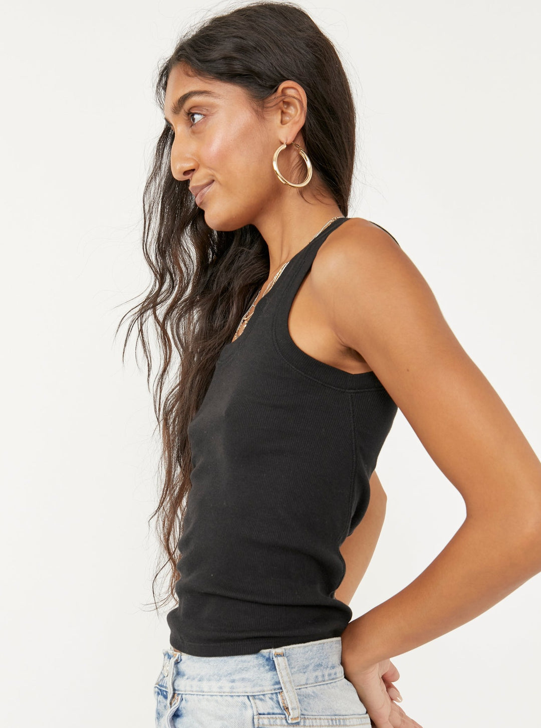 Free People U-Neck Ribbed Tank Top