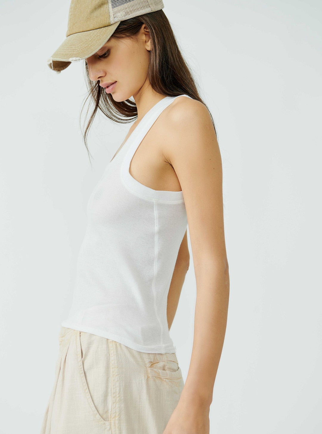 Free People U-Neck Ribbed Tank Top