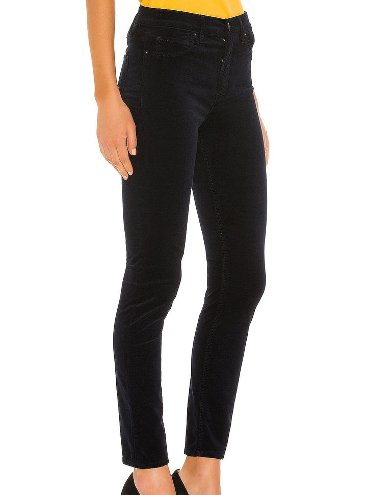 Hudson Barbara High Waist Ankle Skinny in Black Velvet