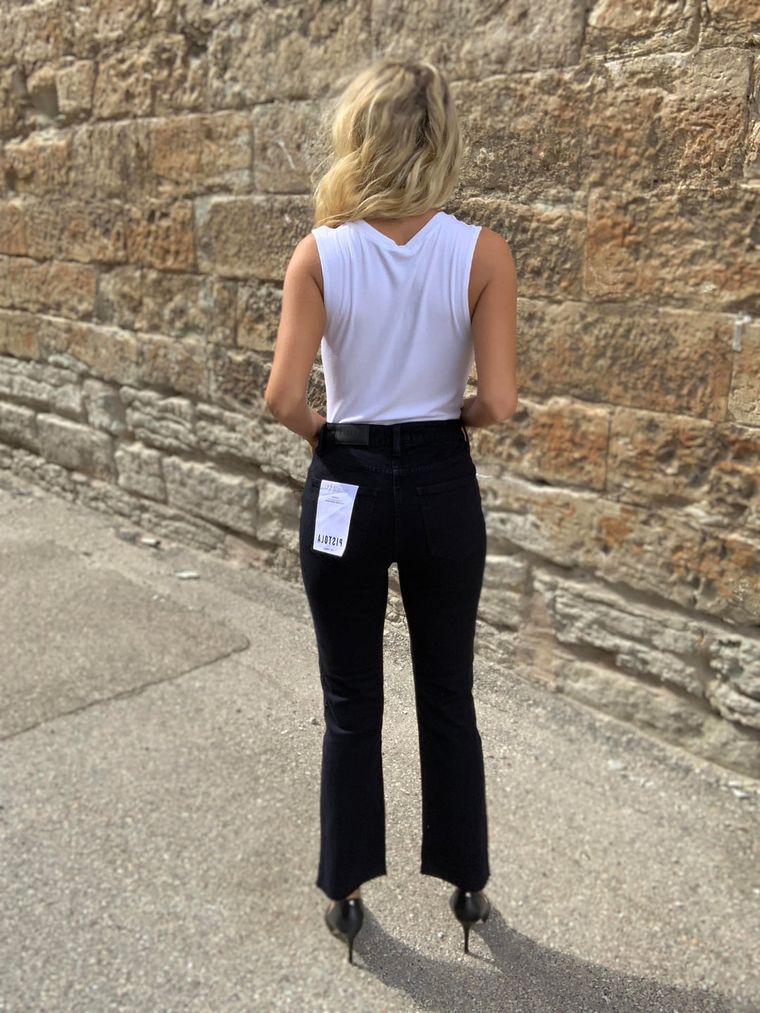 Pistola Lennon High Rise Crop Boot in Abyss