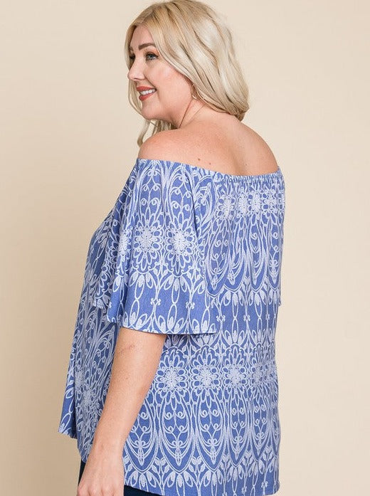 Blue Skies Off-The-Shoulder Top