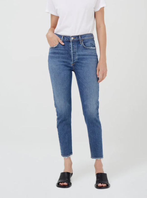 AGOLDE Riley Crop Straight in Silence