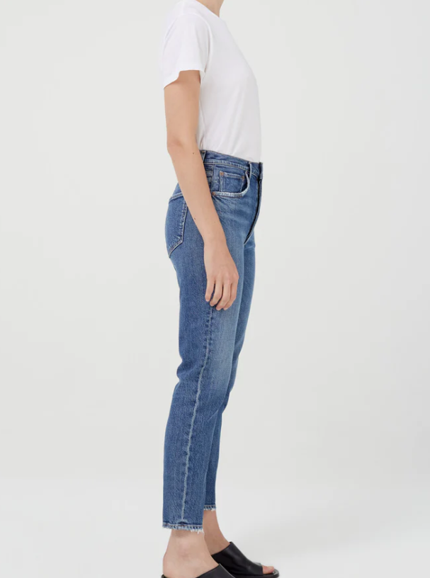 AGOLDE Riley Crop Straight in Silence